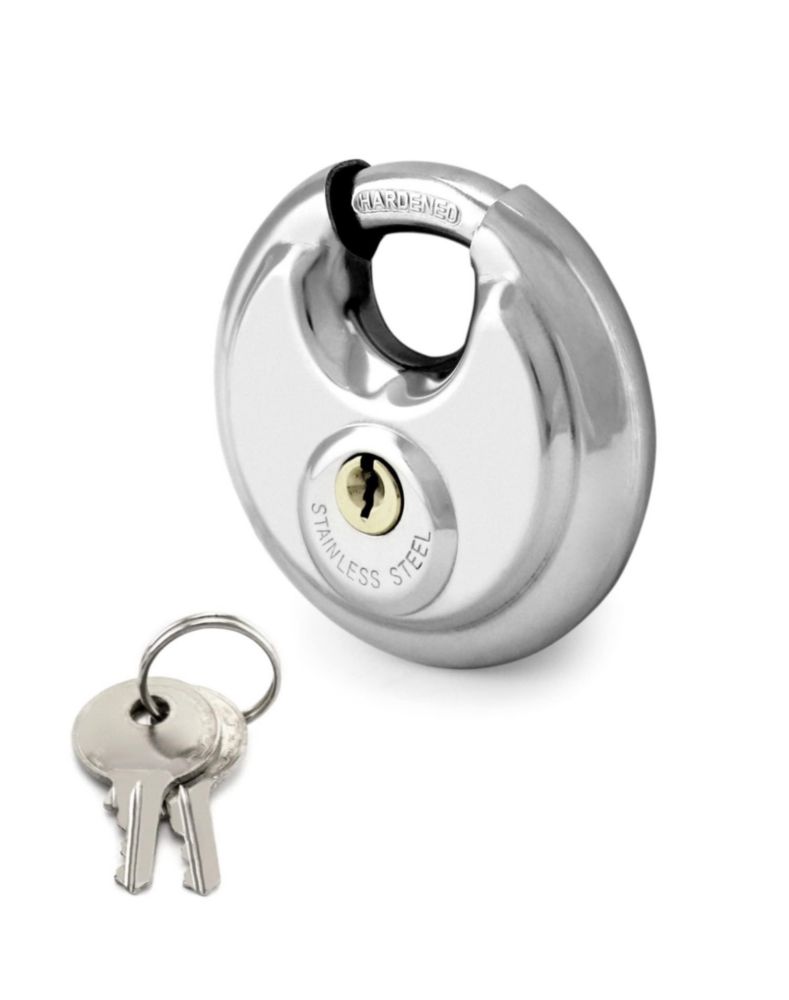 Candado de disco QWORK 7 cm 3/8" con pestillo de acero