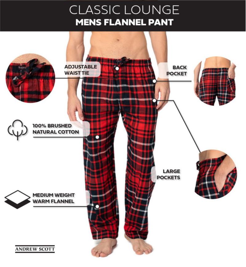 Pantalones de pijama Andrew Scott de algodón flanel