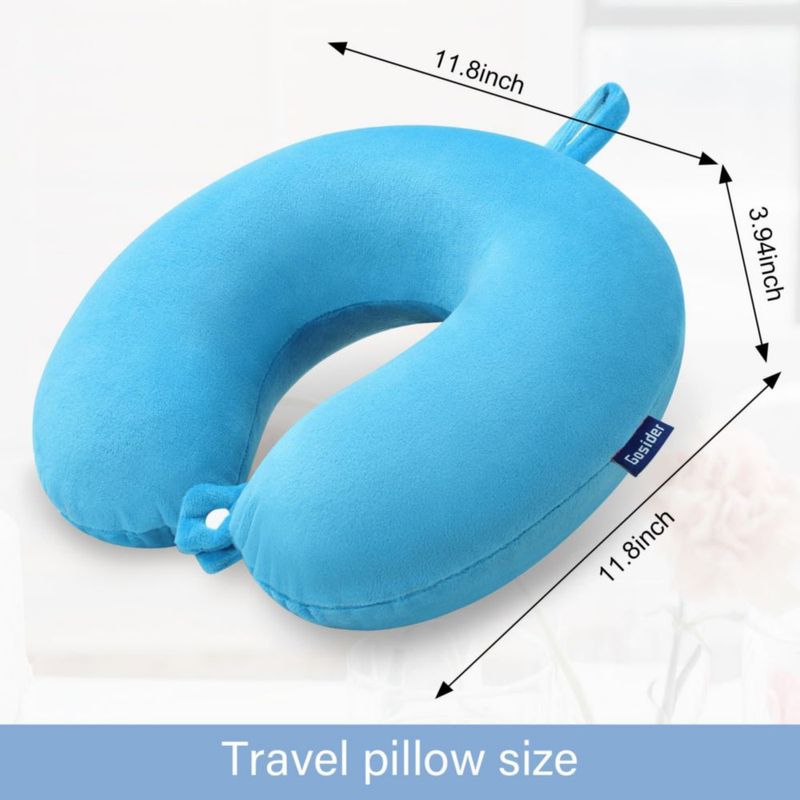 Almohada de Cuello Gosider en Forma de U de Espuma Viscoelástica Azul Lago