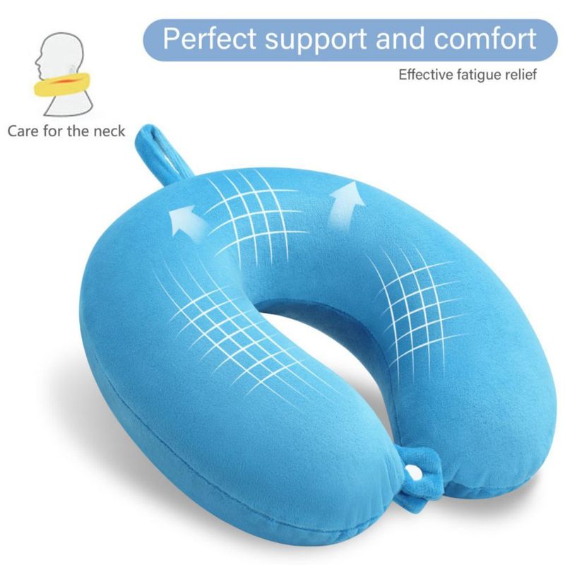 Almohada de Cuello Gosider en Forma de U de Espuma Viscoelástica Azul Lago