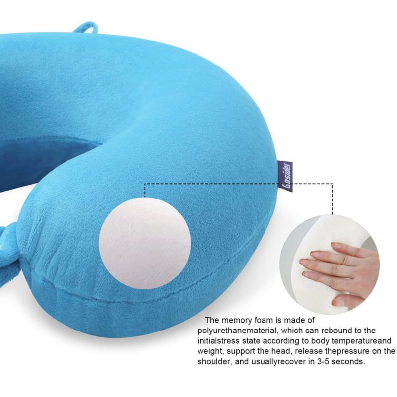 Almohada de Cuello Gosider en Forma de U de Espuma Viscoelástica Azul Lago
