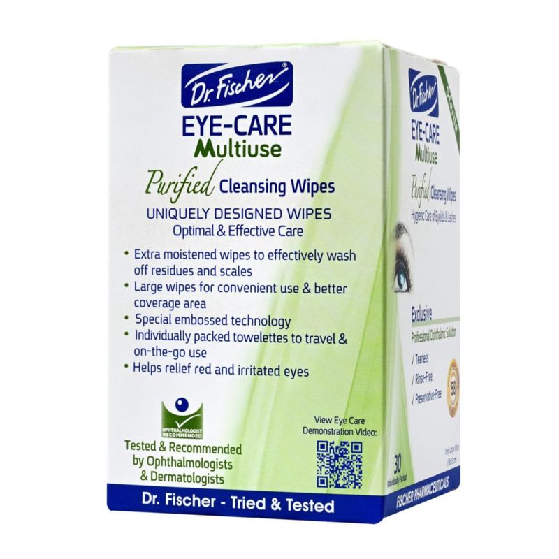 Toallitas para Ojos Dr. Fischer 6 x 30 Hipoalergénicas