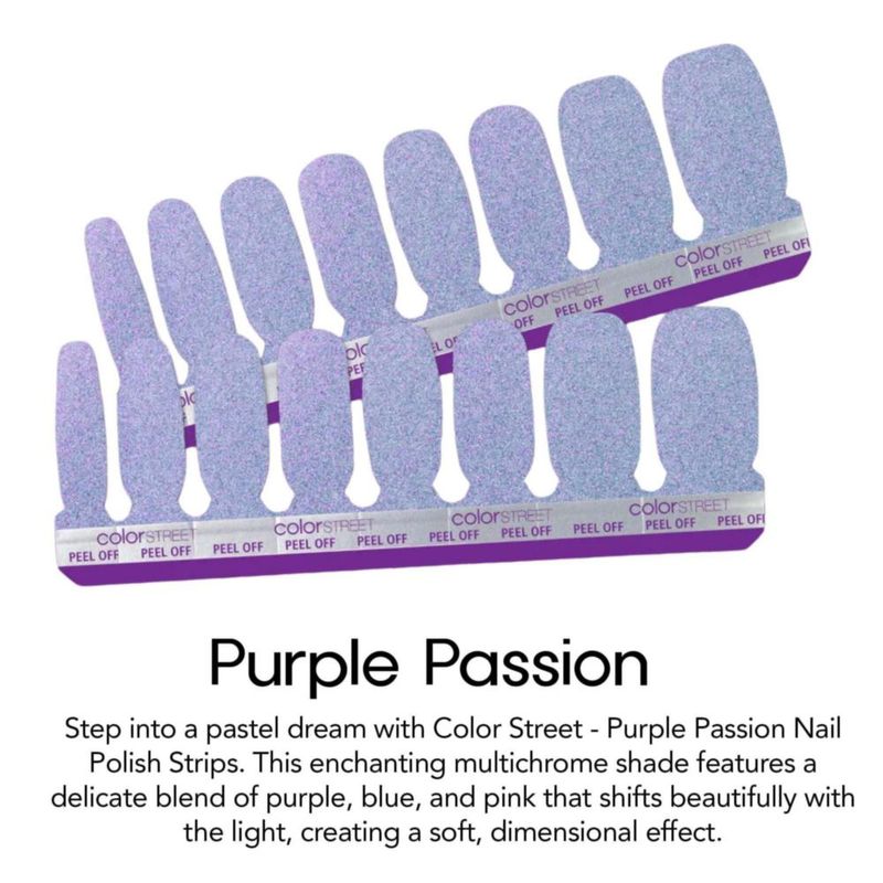 Esmalte en tiras Color Street Purple Passion – 16 unidades