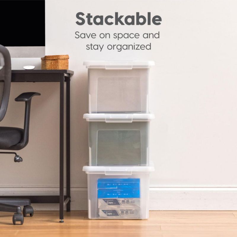 Caja de archivos IRIS USA 35 Qt negra con tapa de cierre