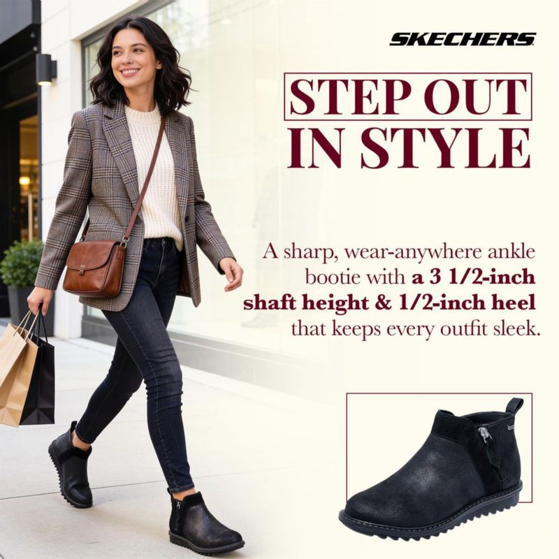 Bota para mujer Skechers Arch Fit Mojave Negra Talla 10
