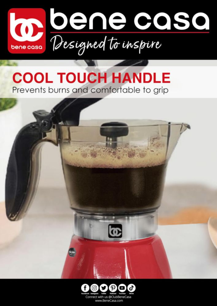 Cafetera Espresso Bene Casa 1-3 Tazas 110V ROJO