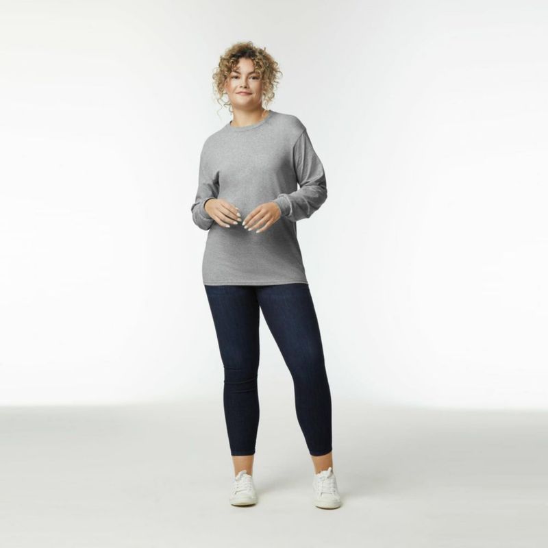 Camiseta de manga larga Gildan G2400 Gris Deportivo 10 unidades talla Grande