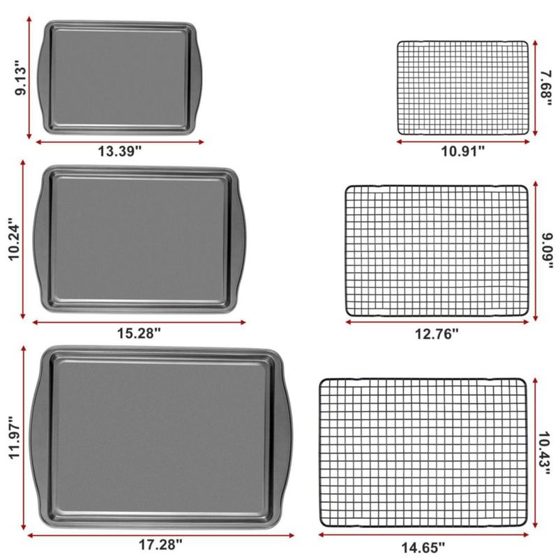 Juego de 3 bandejas para hornear Hunnycook + rejillas de acero al carbono