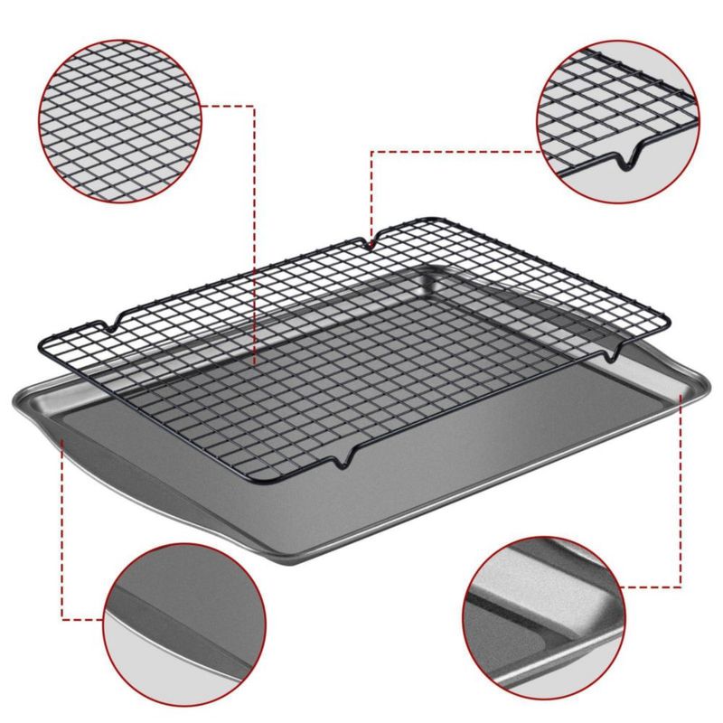 Juego de 3 bandejas para hornear Hunnycook + rejillas de acero al carbono