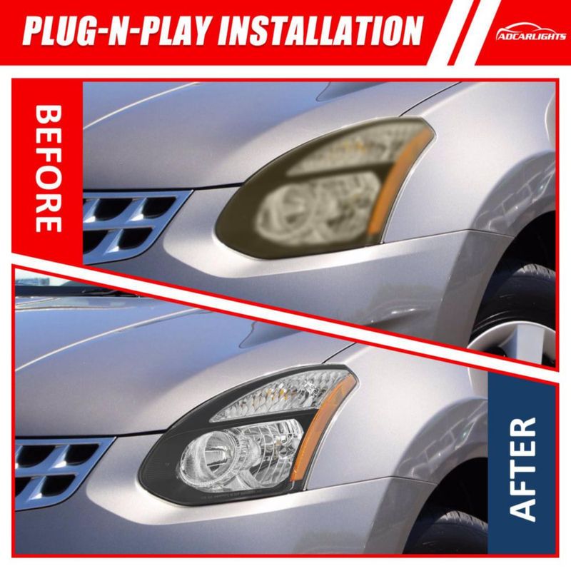 Faros delanteros ADCARLIGHTS para Nissan Rogue 2008‑2015 lente clara