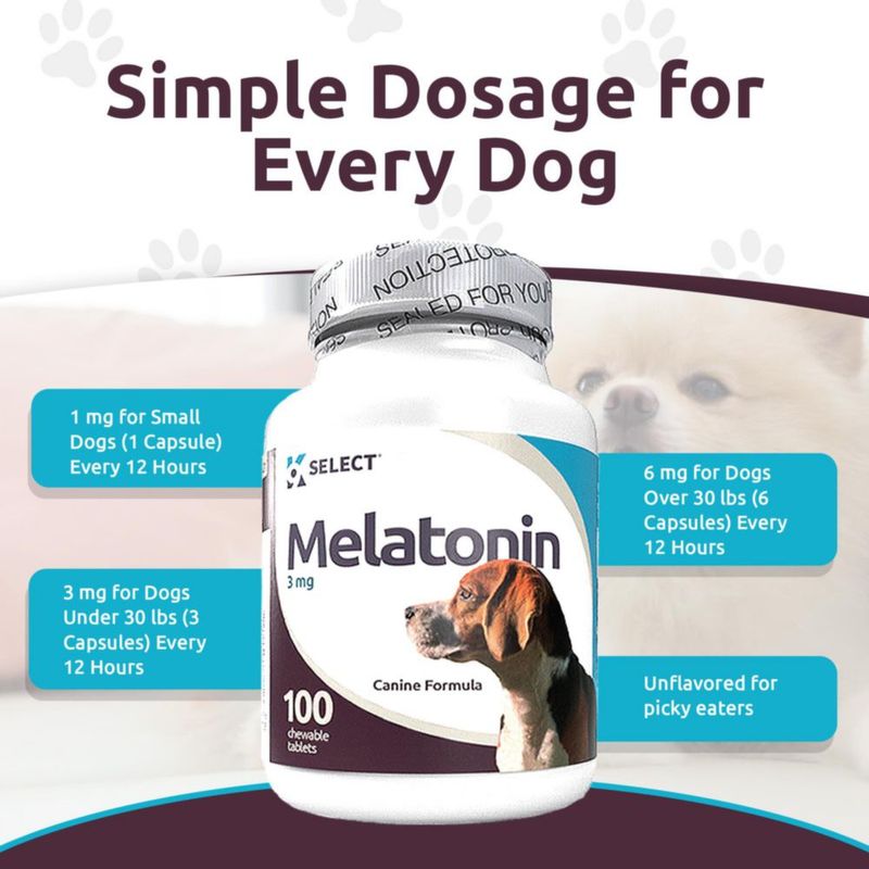 Melatonina K9 Select 3 mg – 100 cápsulas vegetarianas para perros