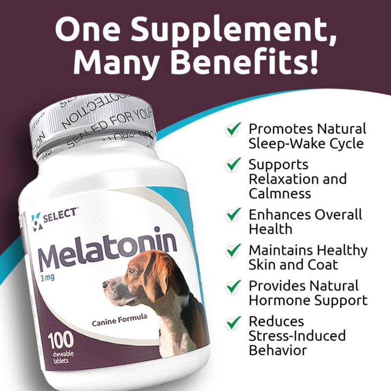 Melatonina K9 Select 3 mg – 100 cápsulas vegetarianas para perros