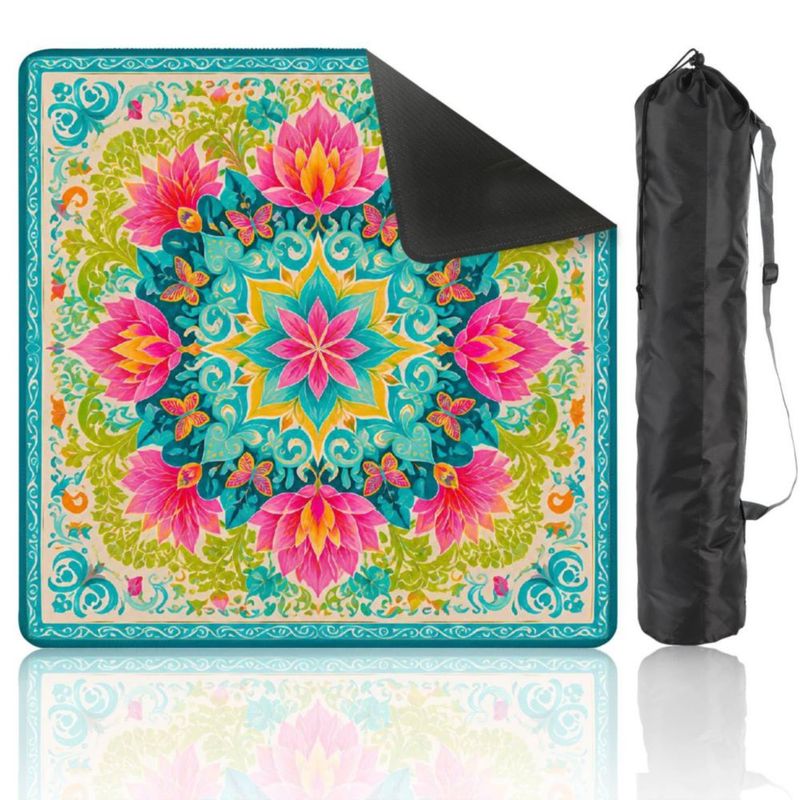 Alfombrilla de Mahjong VETEB 80 cm con Bolsa de Transporte Floral