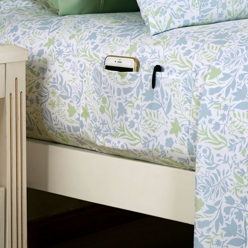Juego de sábanas Elegant Comfort Twin XL Floral Verde 6 piezas