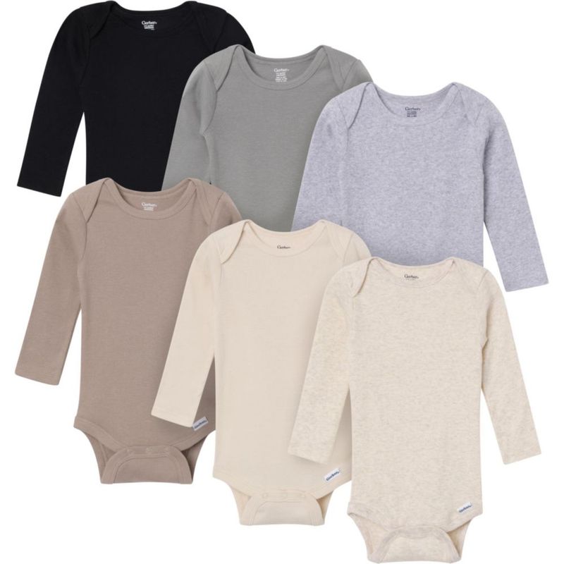 Body unisex Gerber 6-9 meses pack de 6 manga larga