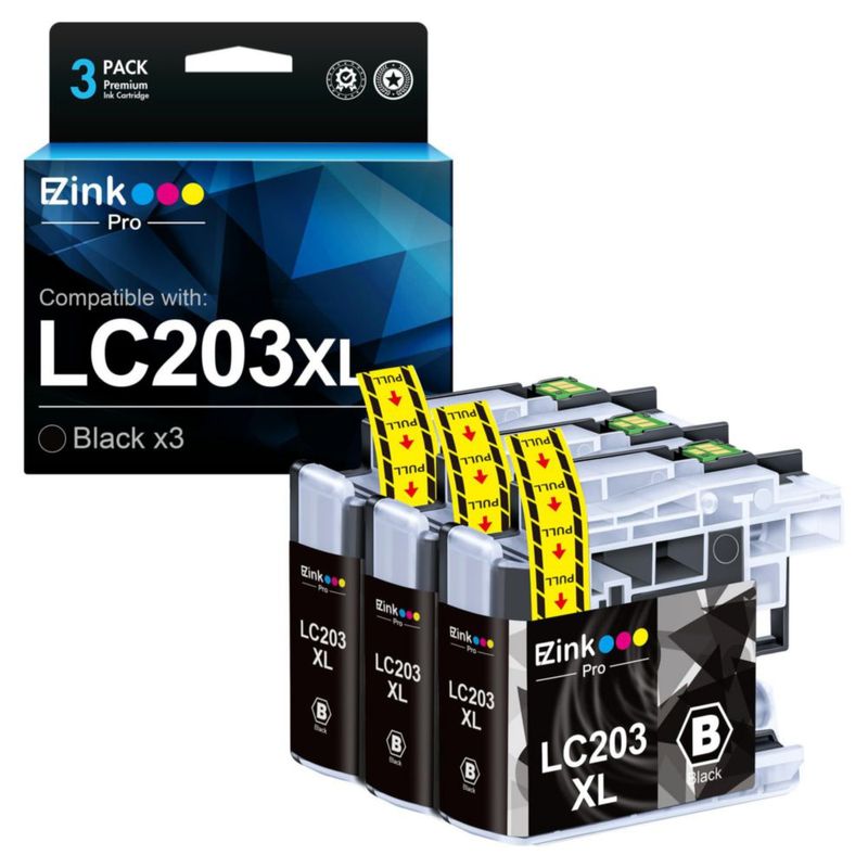 Cartuchos de tinta E-Z Ink Pro LC203XL paquete de 3 negro
