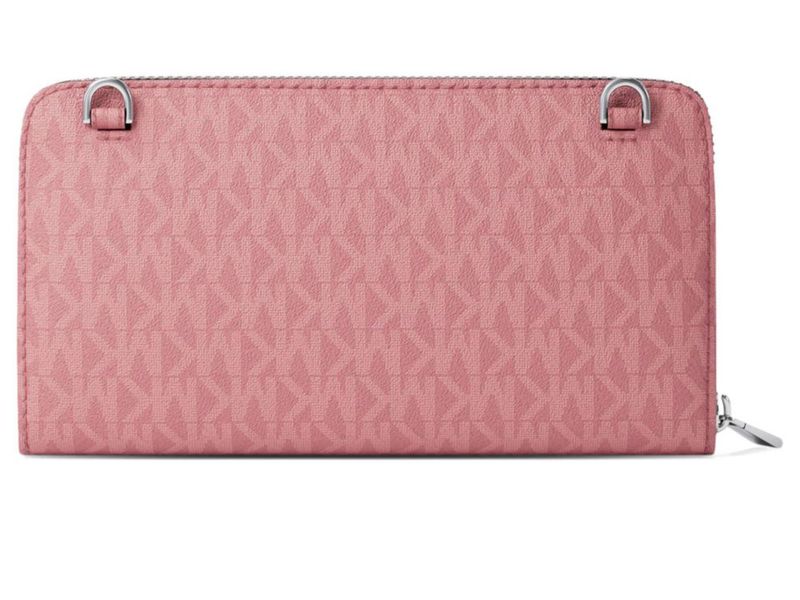 Cartera Michael Kors Jet Set Rosewood con sarga recubierta