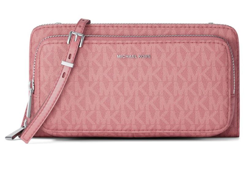 Cartera Michael Kors Jet Set Rosewood con sarga recubierta