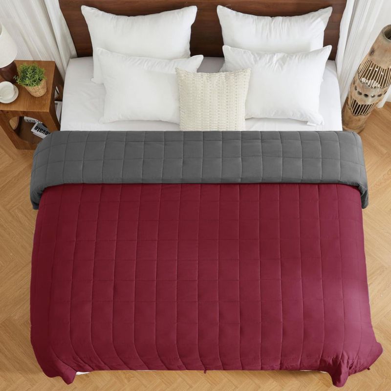 Manta con peso yescool King 25 lb (11 kg) 221 x 221 cm Rojo/Gris