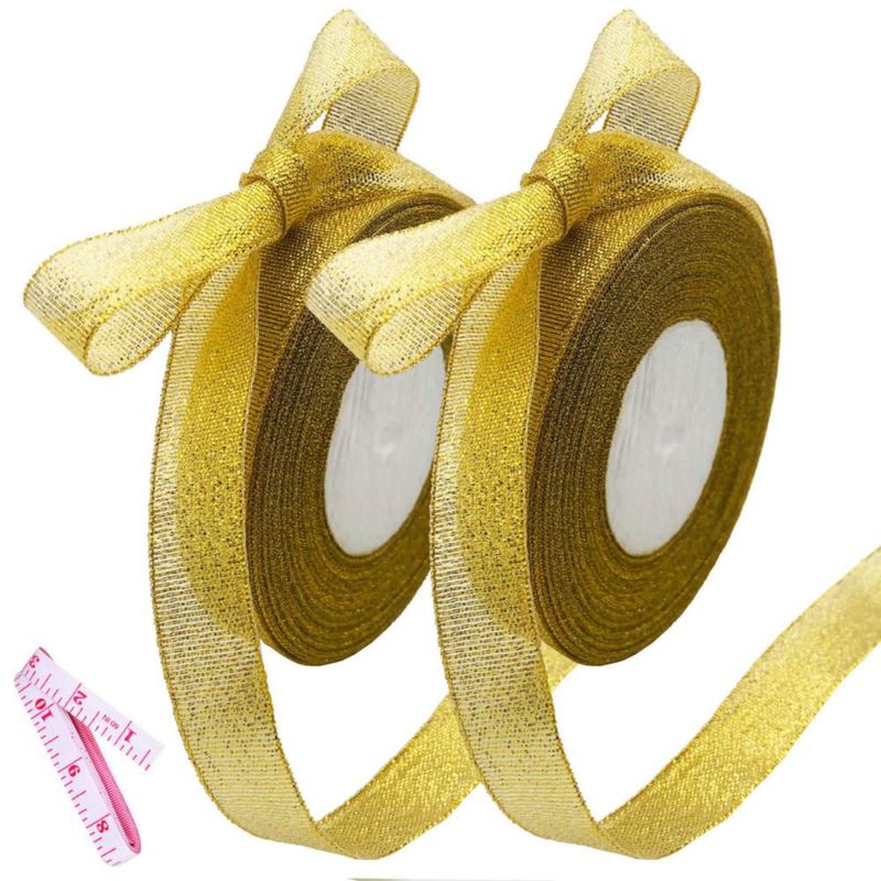 Cinta DAYEDZ 22 m Brillo Dorado 15 cm Pack de 2