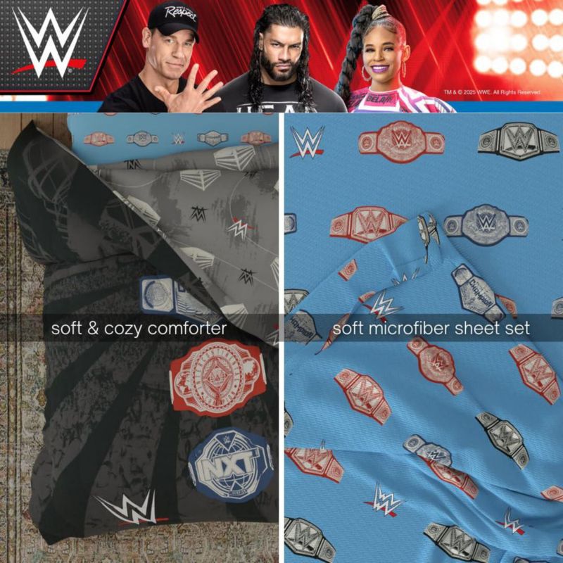 Juego de cama Franco Twin 4 piezas microfibra WWE