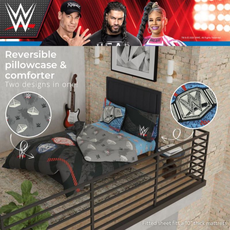 Juego de cama Franco Twin 4 piezas microfibra WWE