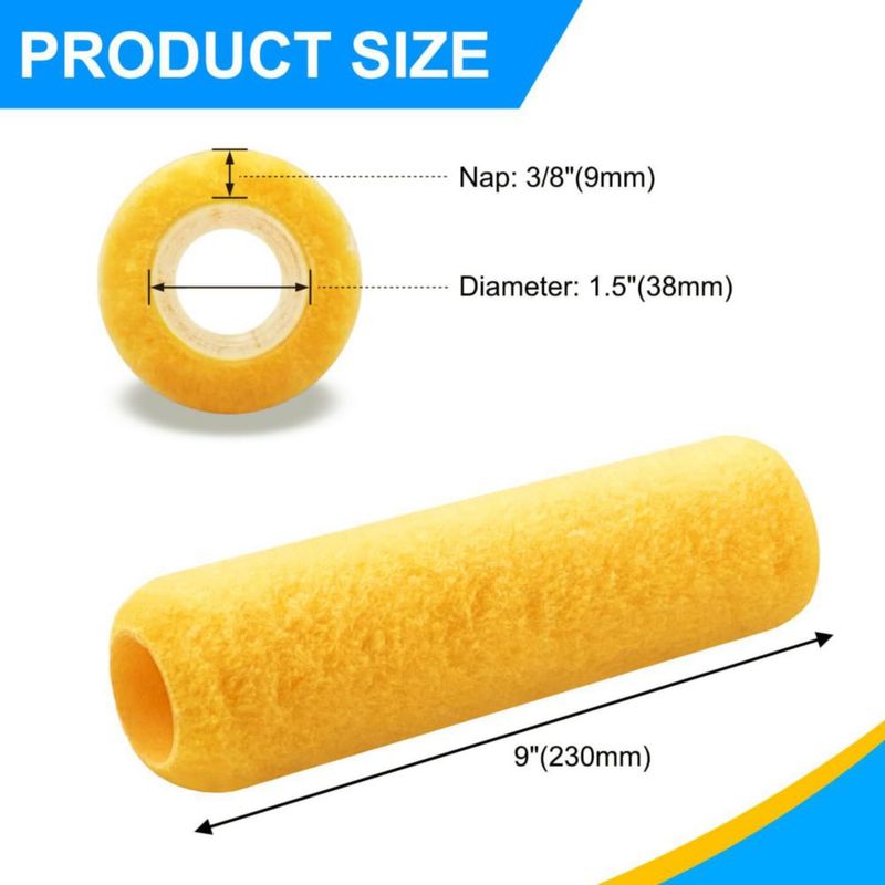 Cubiertas para rodillo de pintura Greatandrew 23 cm 3/8 pulg. de pelo – Juego de 3