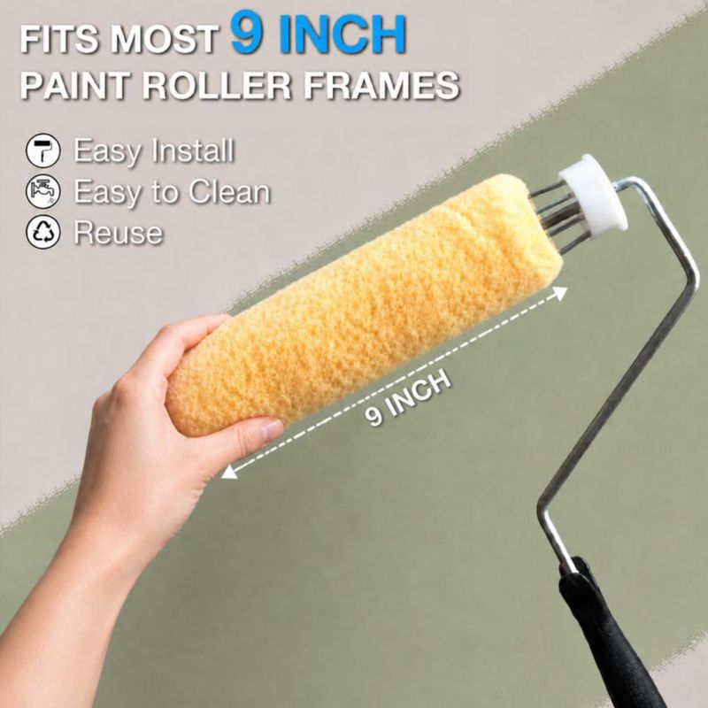 Cubiertas para rodillo de pintura Greatandrew 23 cm 3/8 pulg. de pelo – Juego de 3