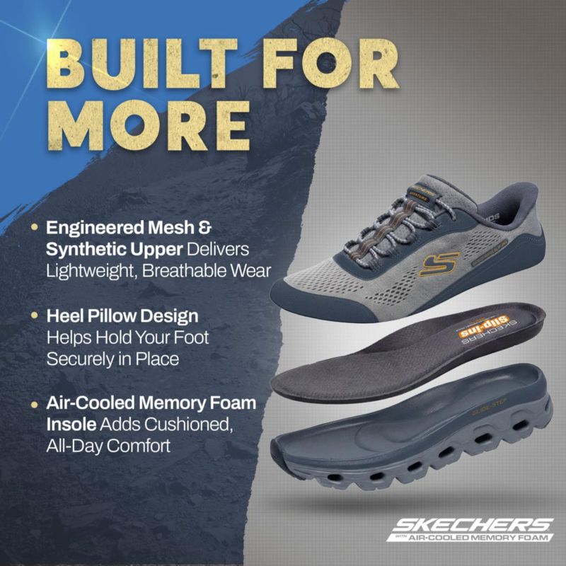 Zapatilla Skechers Glide‑Step 11 gris Slip‑in