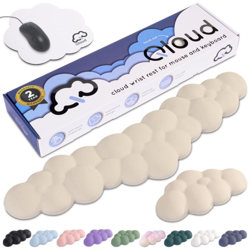 Reposamuñecas Create-ables Nube Beige de espuma viscoelástica