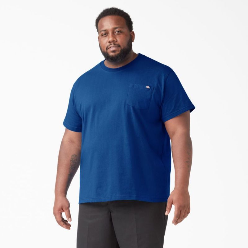 Camiseta Dickies azul real L EE. UU. cuello redondo manga corta