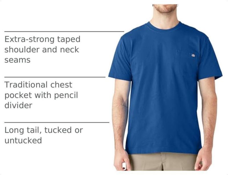 Camiseta Dickies azul real L EE. UU. cuello redondo manga corta