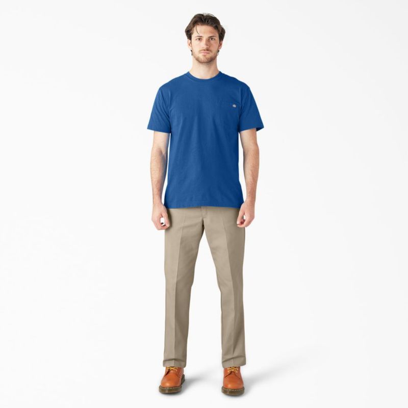 Camiseta Dickies azul real L EE. UU. cuello redondo manga corta