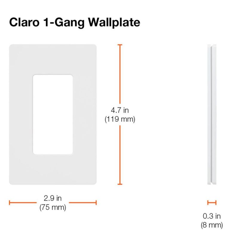 Placa de pared Lutron CW-1-WH-5 blanca paquete de 5