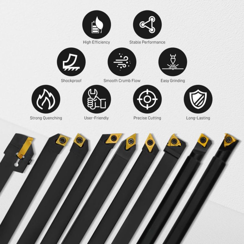 Kit de Herramientas para Torno Joogto Vástago 12 mm 27 piezas con insertos