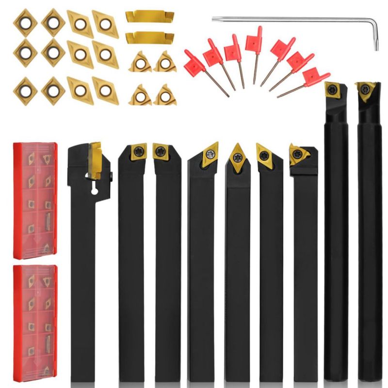 Kit de Herramientas para Torno Joogto Vástago 12 mm 27 piezas con insertos