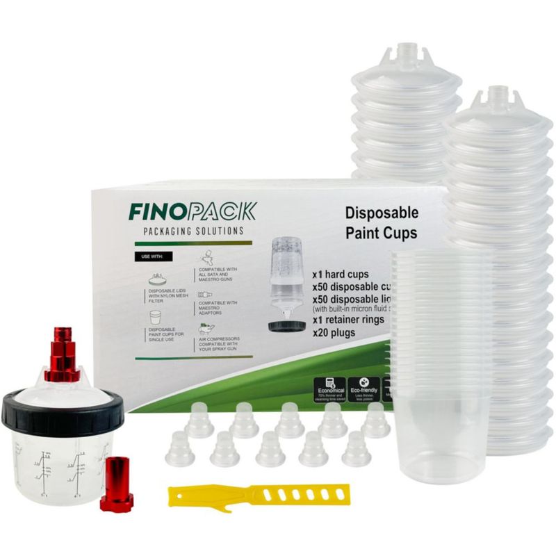 Copa de Pintura ENDOZER 180 ML (Pack de 50) + Forros y Tapas