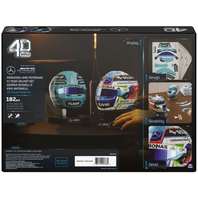 Rompecabezas 4D Build Set de Cascos Mercedes-AMG F1 para Adultos