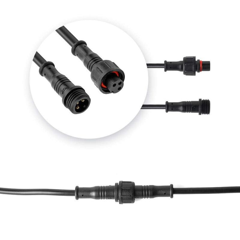 Conector BTF-LIGHTING de 20 cm 3 pines IP65 5 pares
