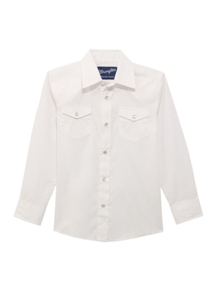 CAMISA Wrangler para Niños XS Blanca con Botones a Presión estilo Western