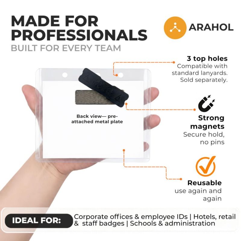 Porta Credencial Magnético ARAHOL 10 cm x 76 cm Pack de 50