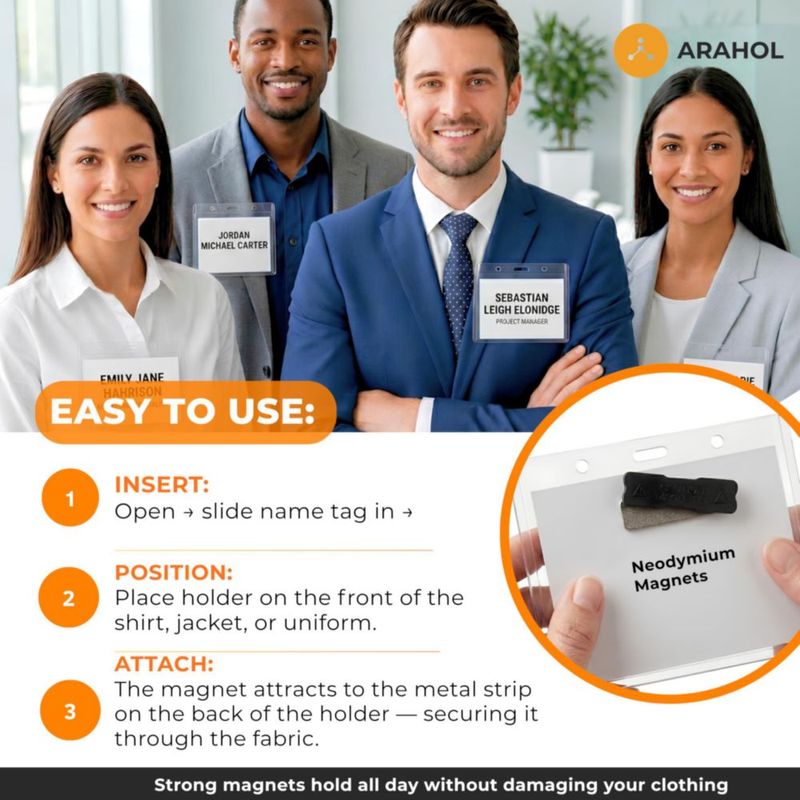 Porta Credencial Magnético ARAHOL 10 cm x 76 cm Pack de 50