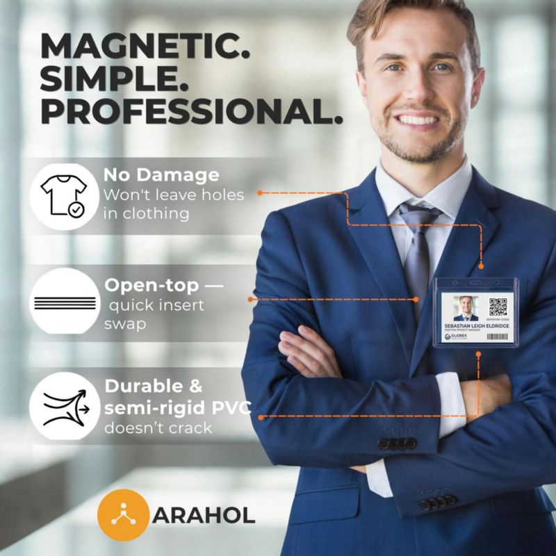Porta Credencial Magnético ARAHOL 10 cm x 76 cm Pack de 50