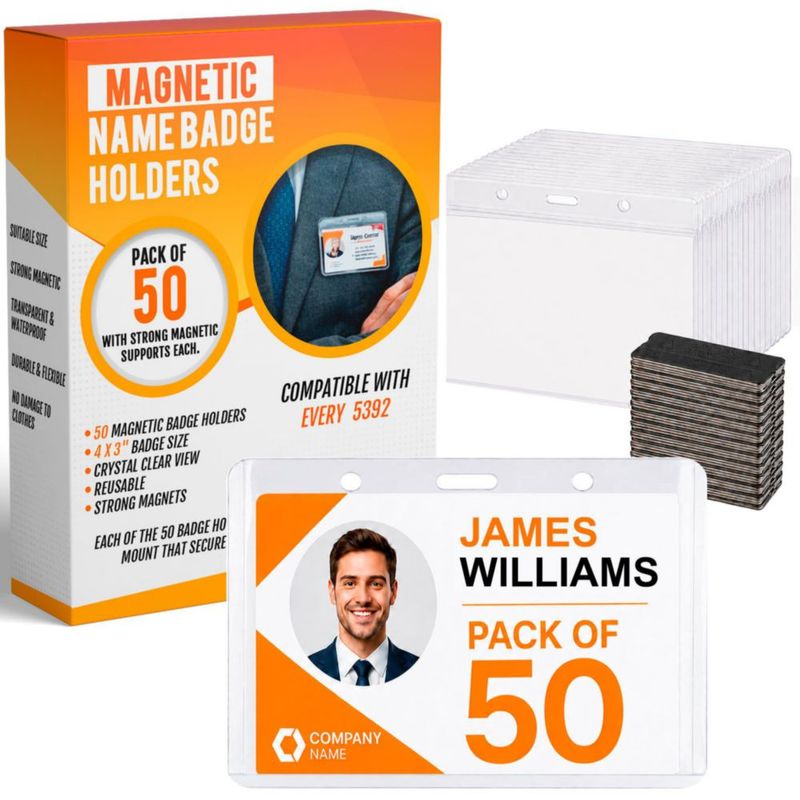 Porta Credencial Magnético ARAHOL 10 cm x 76 cm Pack de 50