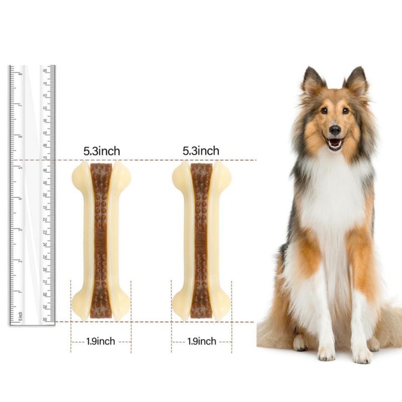 Huesos para perros Geeyteek 6 unidades nylon sabor a carne de res