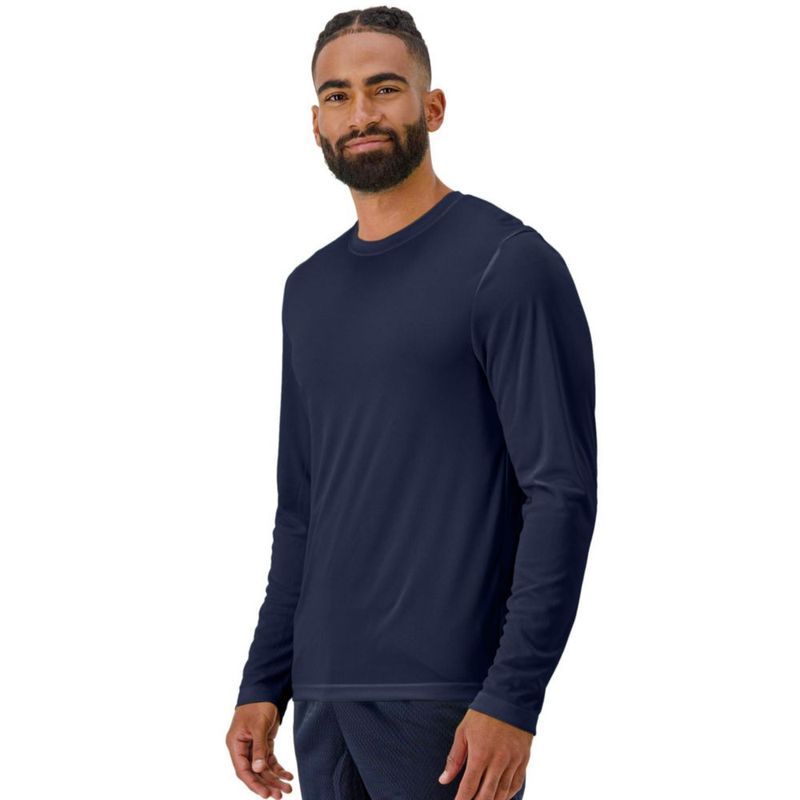 Camiseta Hanes de manga larga para hombre pack de 2 azul marino talla M UPF 50+