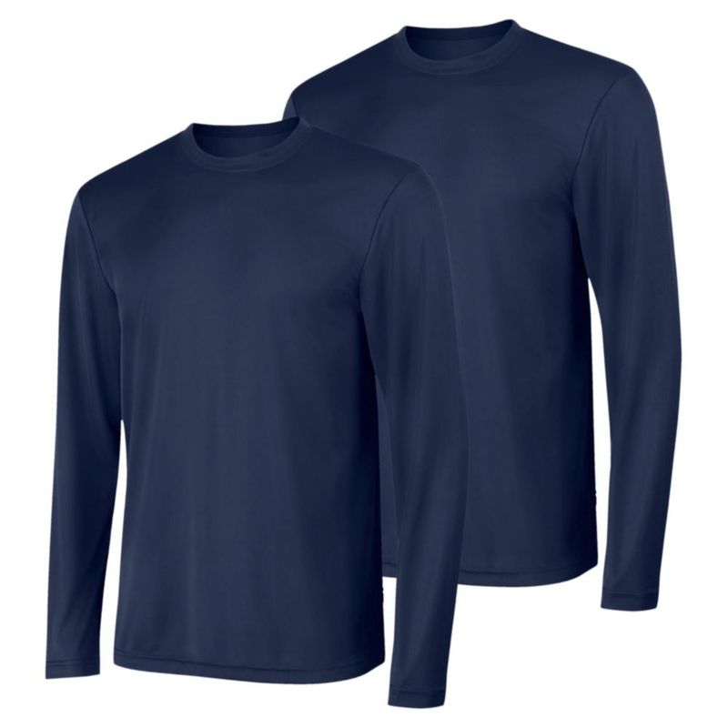 Camiseta Hanes de manga larga para hombre pack de 2 azul marino talla M UPF 50+