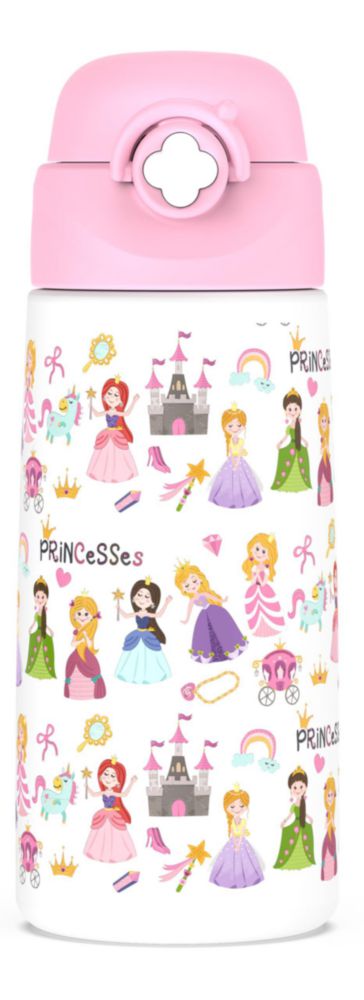 Botella Ntswasd 480 ml Princesa Rosa con Sorbete Pop‑Up
