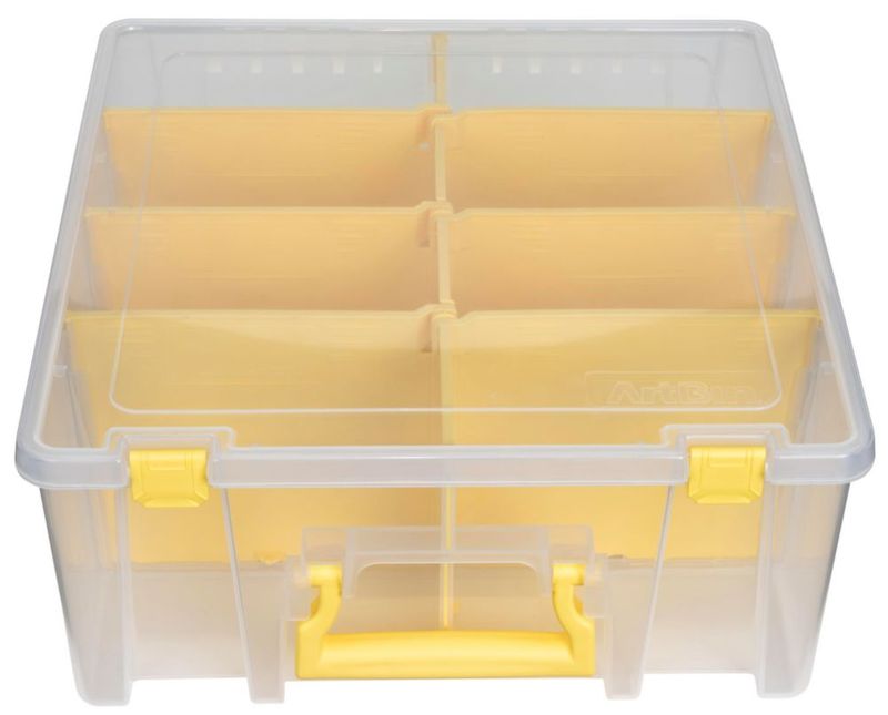 Caja de Almacenamiento ArtBin de 8 Compartimentos Amarilla Doble Profundidad