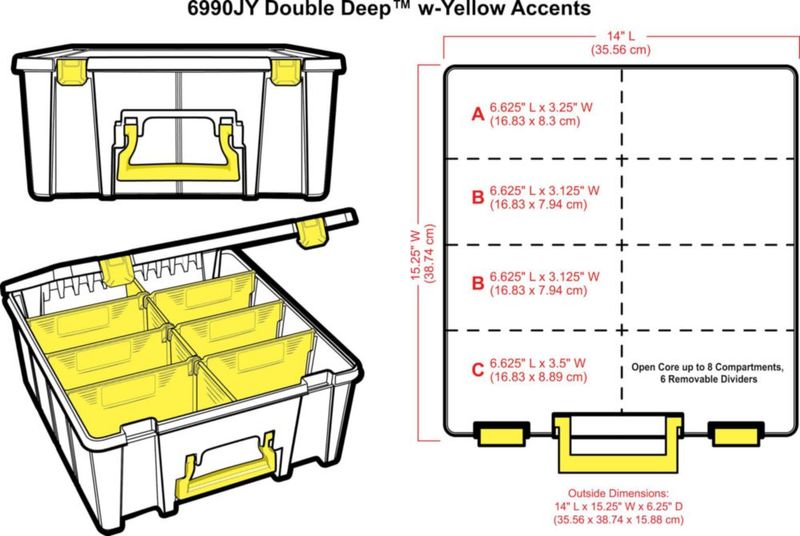 Caja de Almacenamiento ArtBin de 8 Compartimentos Amarilla Doble Profundidad